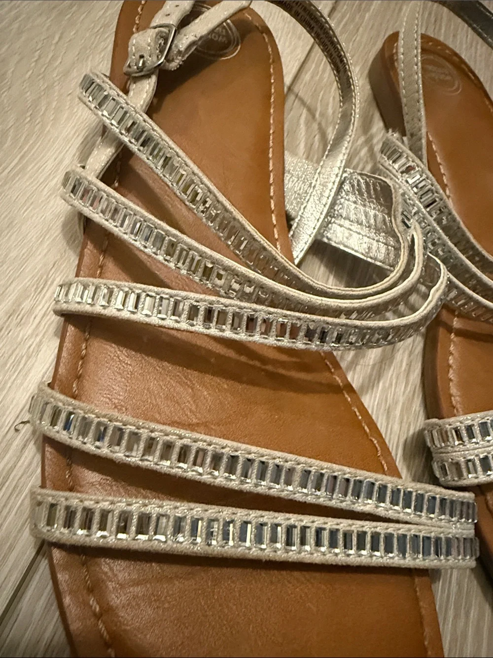 wonder nation Silver Strappy Girls Sandals